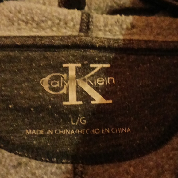 CALVIN KLEIN Dark Grey Cowl Neck Sweatshirt Size Large - Picture 3 of 4